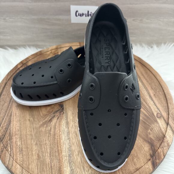 Sperry Top-Sider Top-Sider A/O Float Women's Size 11M Black White Boat Shoes NEW - Picture 4 of 15
